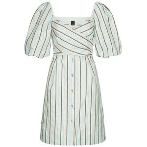 PINKO puff-sleeve ruffled dress size it 42, us s/m